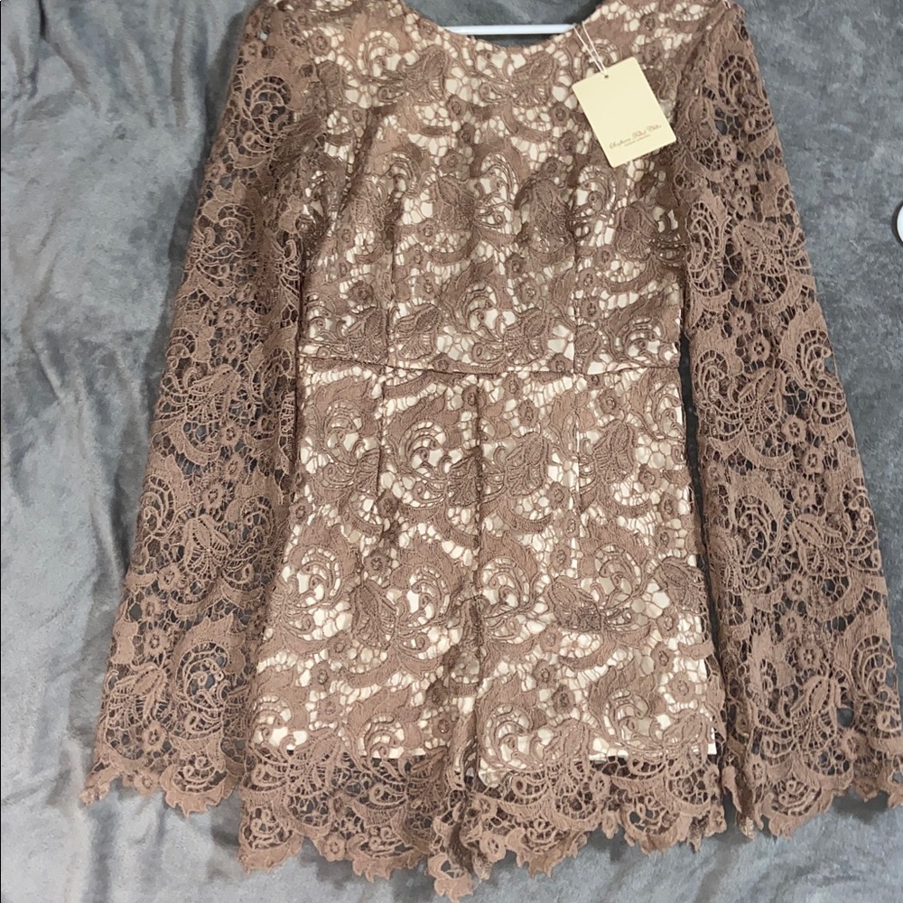 Elegant Lace Brown Jumpsuit